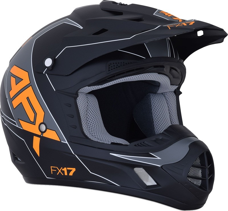 AFX FX-17 Matte Black Orange Aced Helmet