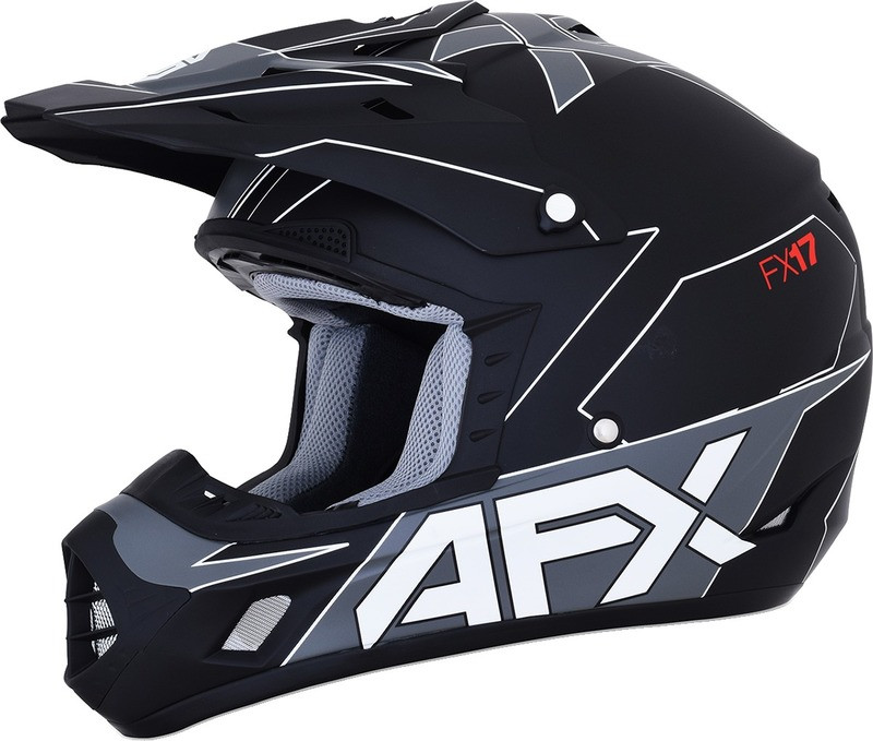 AFX FX-17 Matte Black White Aced Helmet