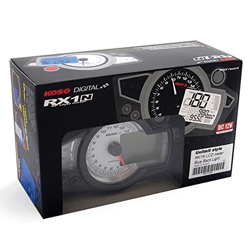 Koso Gp Style Multi-Function Gauge Rx-1N White Panel - BA011B02