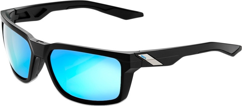 100% Daze Matte Black Blue Mirror Sunglasses