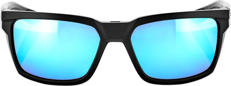 100% Daze Matte Black Blue Mirror Sunglasses