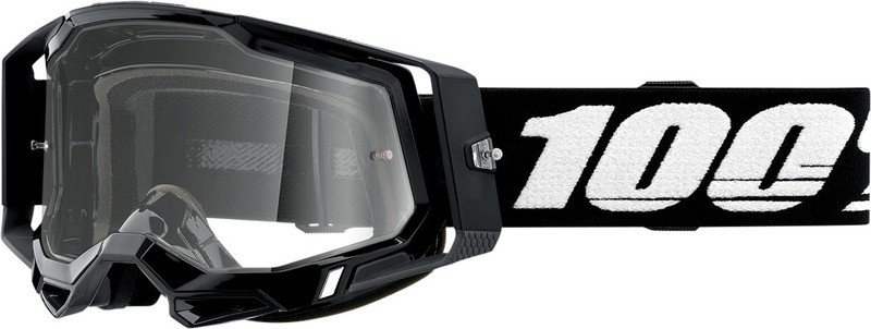100% Racecraft 2 Black Clear Goggles-Clear Lens