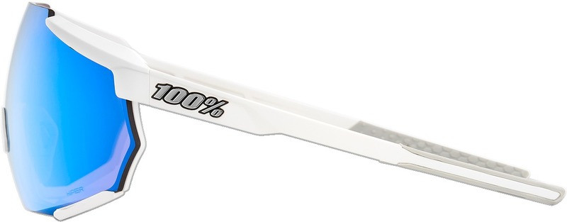 100% Racetrap Matte White-Blue Mirror Lens Performance Sunglasses