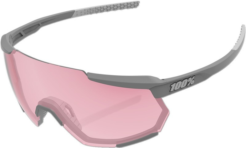 100% Racetrap Soft Tact Stone-HiPER Coral Lens Performance Sunglasses