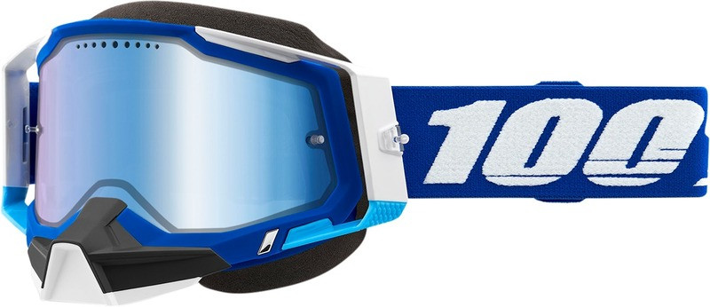 100% Racecraft 2 Blue with Blue Mirror Lens Snow Goggles