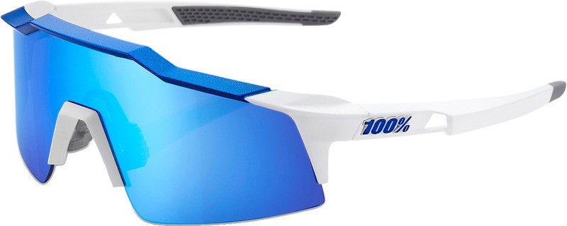 100% Speedcraft SL White-Blue Mirror Performance Sunglasses