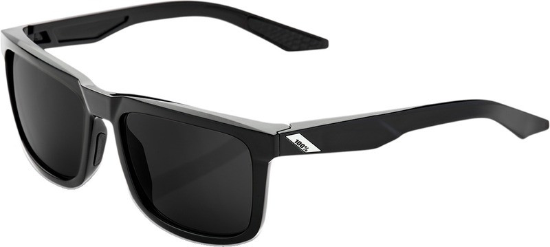 100% Blake Gloss Black Smoke Polarized Sunglasses