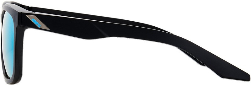 100% Hudson Black Blue Mirror Sunglasses