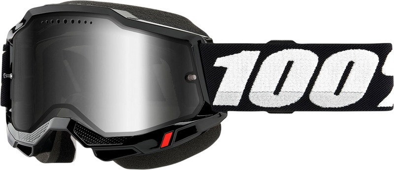 100% Accuri 2 Snow Black Silver Mirror Goggles