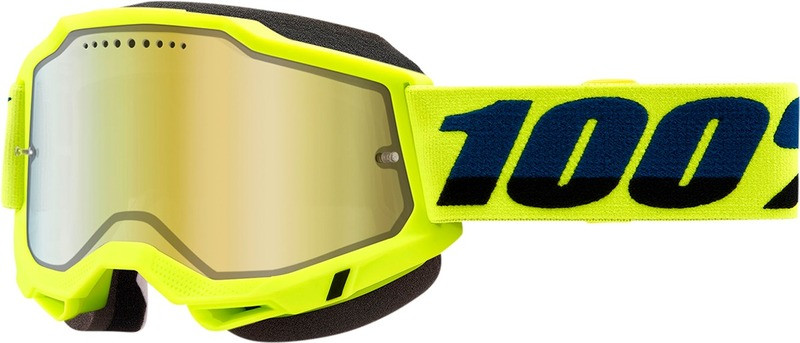 100% Accuri 2 Snow Fluo Yellow Gold Mirror Goggles