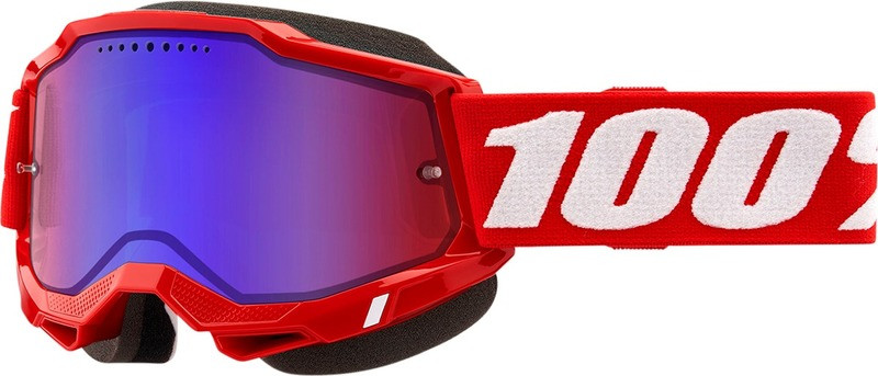 100% Accuri 2 Snow Red Red Blue Mirror Goggles