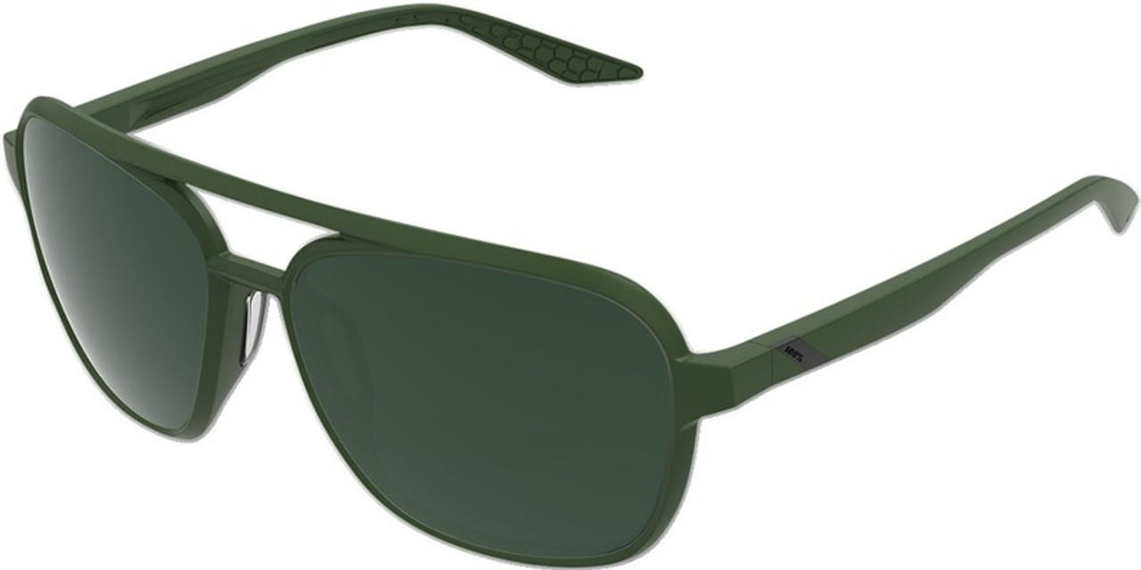 100% Kasia Green Gray Green Aviator Sunglasses