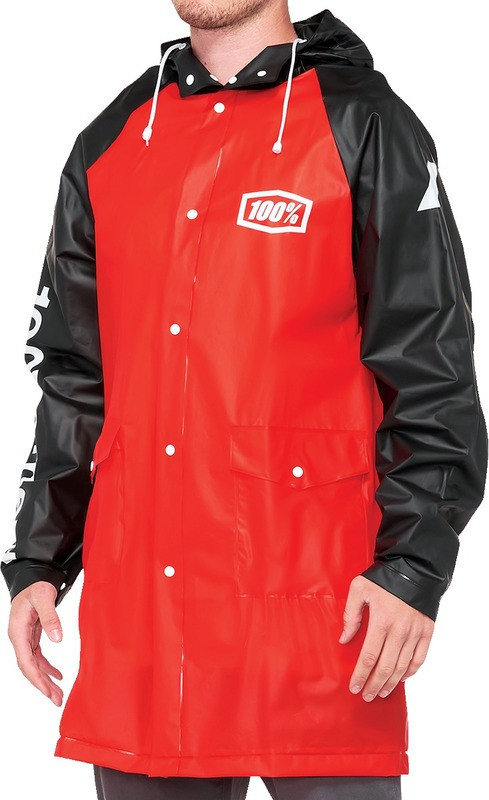 100% Torrent Red Black Raincoat