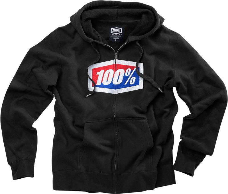 100% Official Black Fleece Zip-Up Hoodie