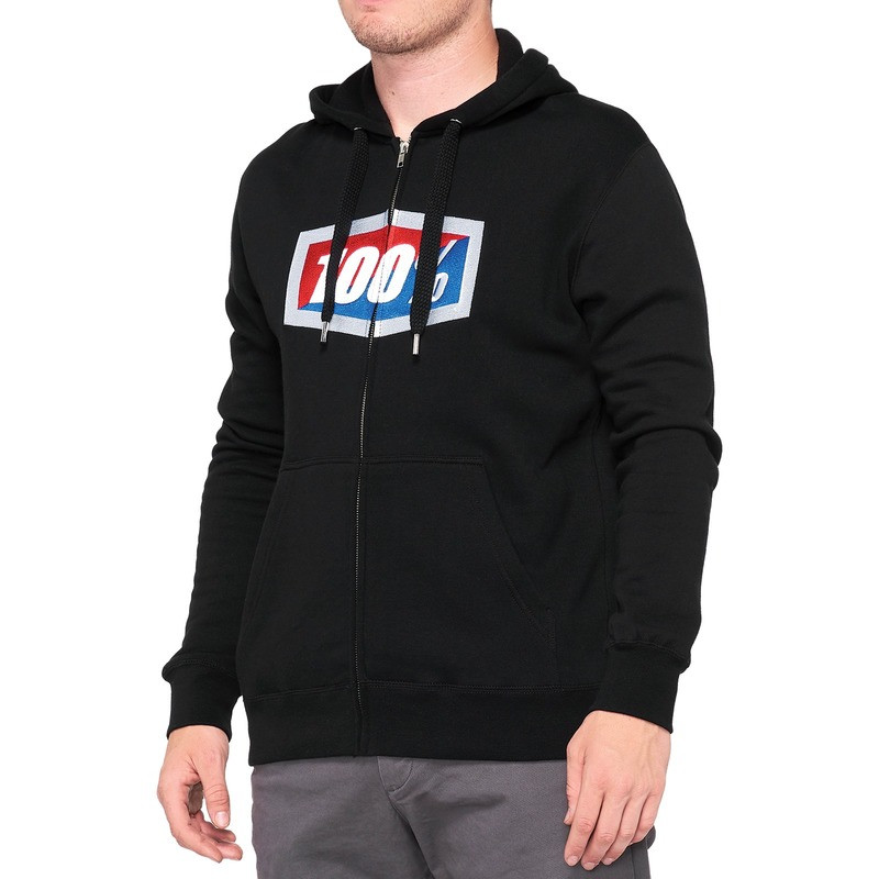 100% Official Black Fleece Zip-Up Hoodie