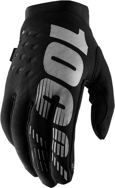 100% Brisker Youth Black Gray Gloves