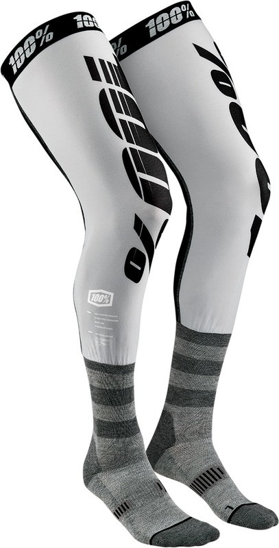 100% REV Knee Brace Gray Performance Moto Socks