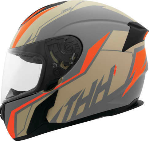 THH T810S Turbo Grey Orange Helmet