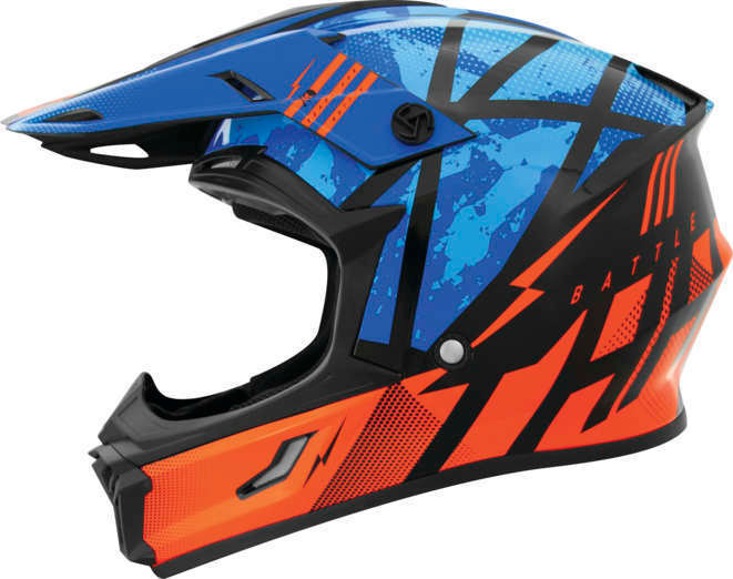 THH T710X Youth Battle Blue Orange Helmet