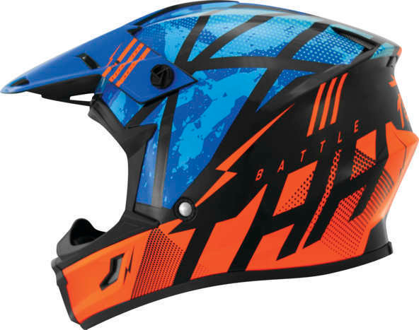 THH T710X Youth Battle Blue Orange Helmet