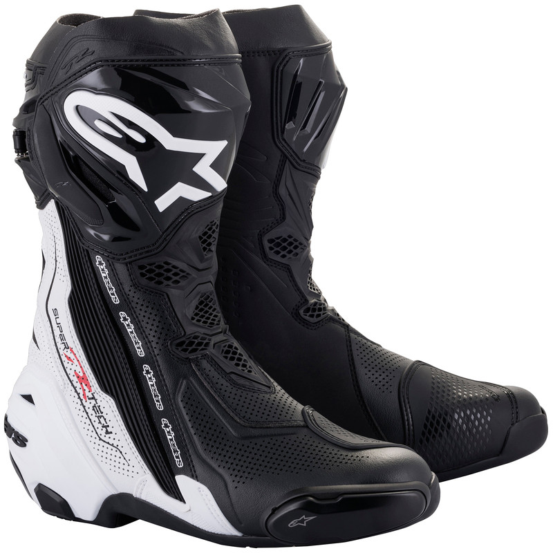 Alpinestars Supertech R v2 Black White Vented Boots - Speed Addicts