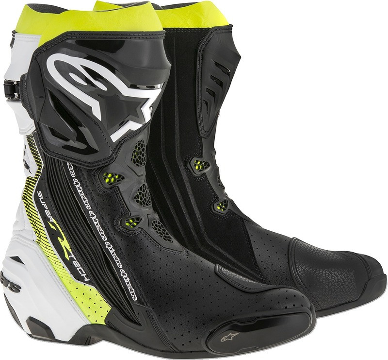 Alpinestars Supertech R Black White Yellow Boots