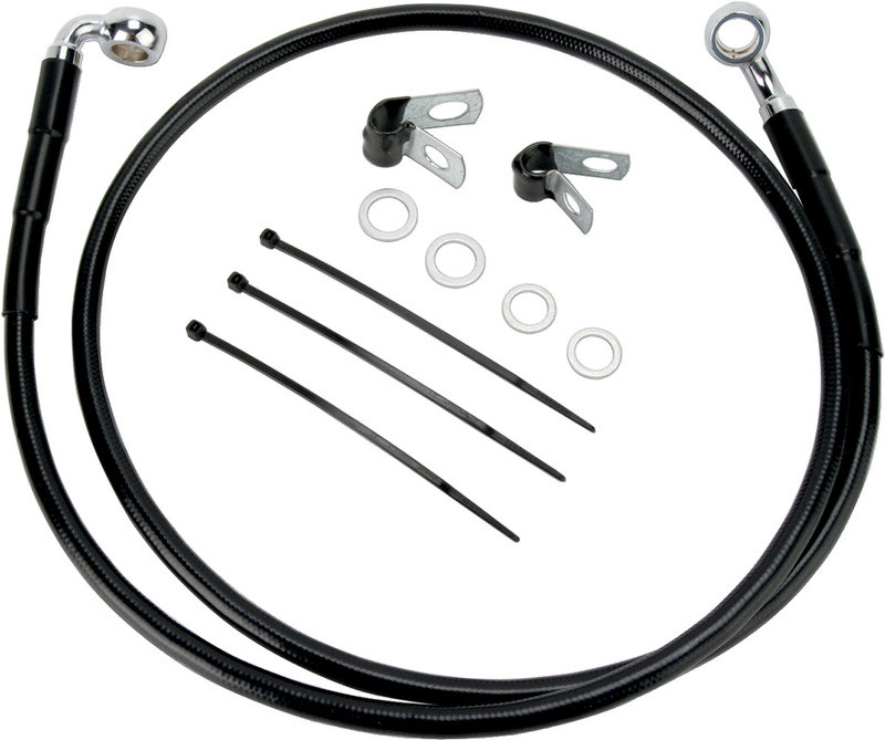 Drag Specialties Brake Line - Front - Black - +2" -  FXDL '01-'05  -  1741-2569