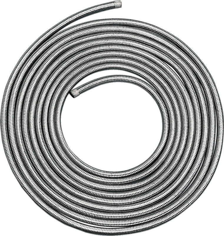 Drag Specialties Braided Oil/Fuel Line - Stainless Steel - 5/16" - 6'  -  DS-096616