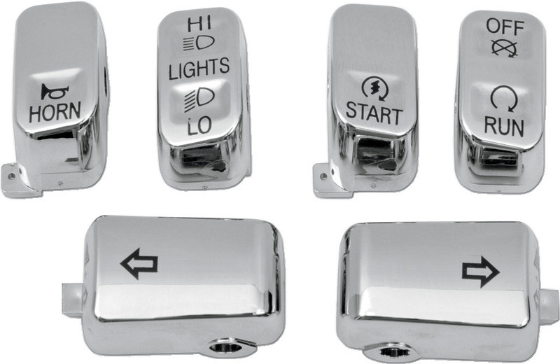 Drag Specialties Standard Chrome Switch Caps  -  0616-0128