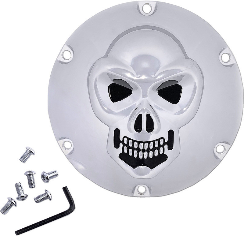 Drag Specialties Skull Derby Cover - Chrome - 6 Hole  -  1107-0631