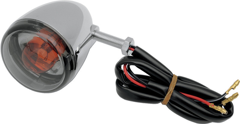 Drag Specialties Universal Turn Signal Light - Rear - Chrome with Smoke Lens  -  2020-0394
