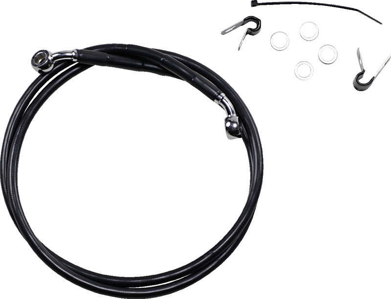 Drag Specialties Brake Line - Front - Black - +10" - XL  -  1741-2537
