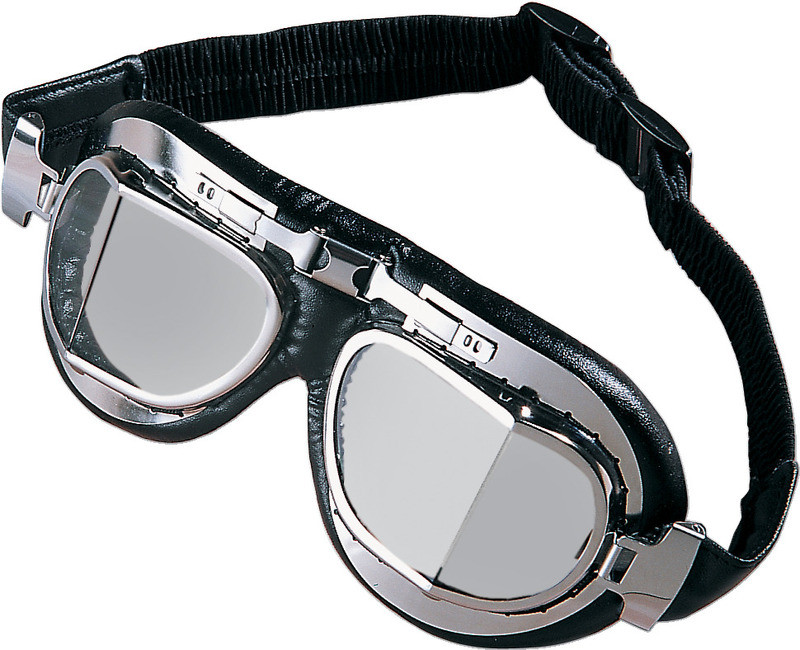 Drag Specialties Red Baron Goggles - Stainless Steel  -  DS-110329