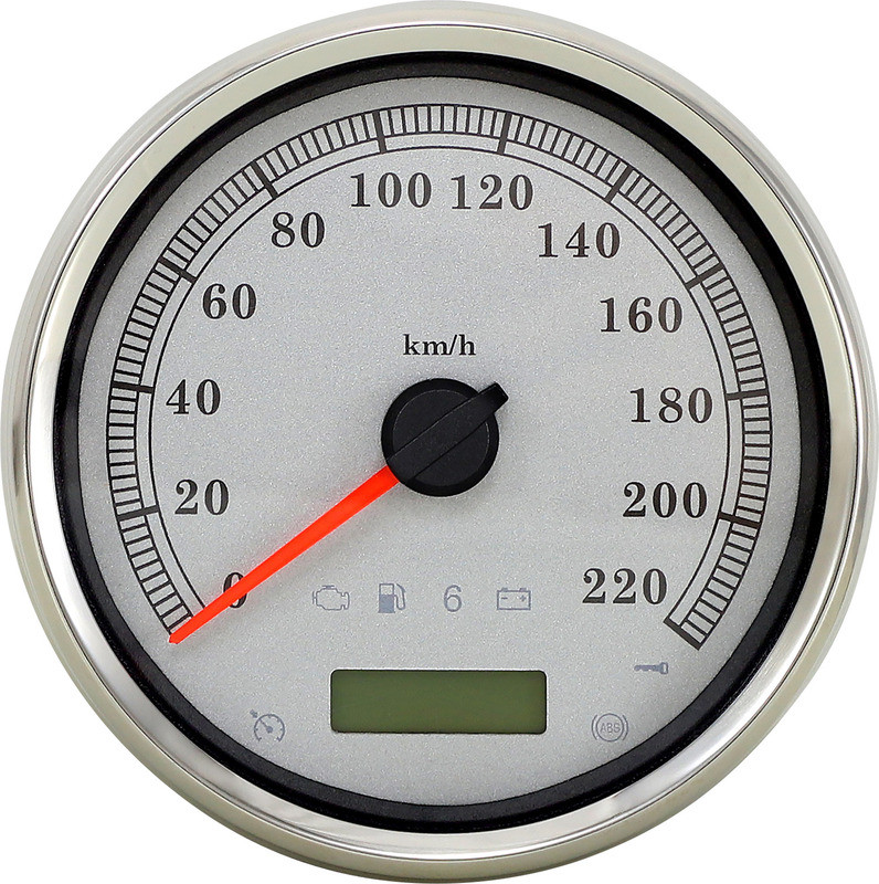 Drag Specialties Electronic Speedometer - Silver - 220 KPH  -  2210-0465