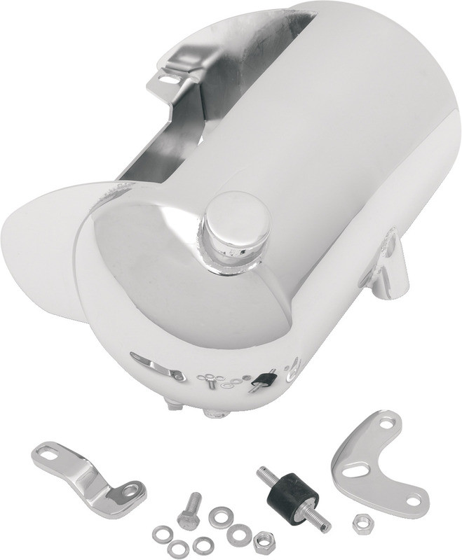 Drag Specialties Oil Tanks - Chrome - Domed - Side Fill  -  0710-0022
