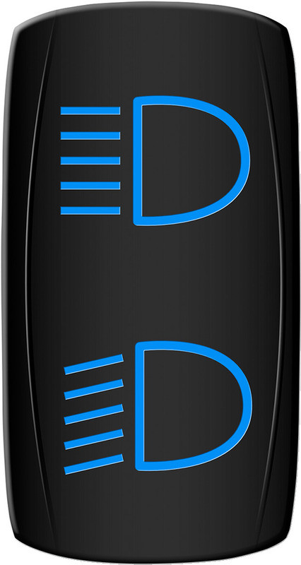 Moose Racing Rocker Switch - Hi/Lo Beam - Blue  -  HLB-PWR