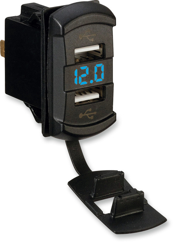 Moose Racing Dual USB Charger with Voltage Monitor  -  MOOSE DVM-USB