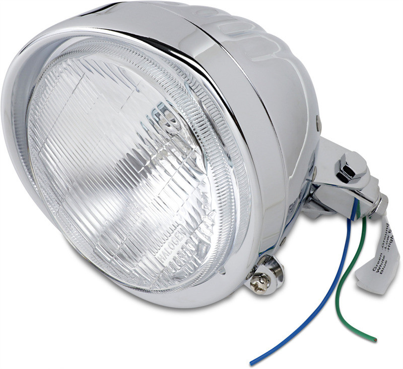 Drag Specialties Headlight with Visor 5-3/4" - Grooved  -  DS-280000