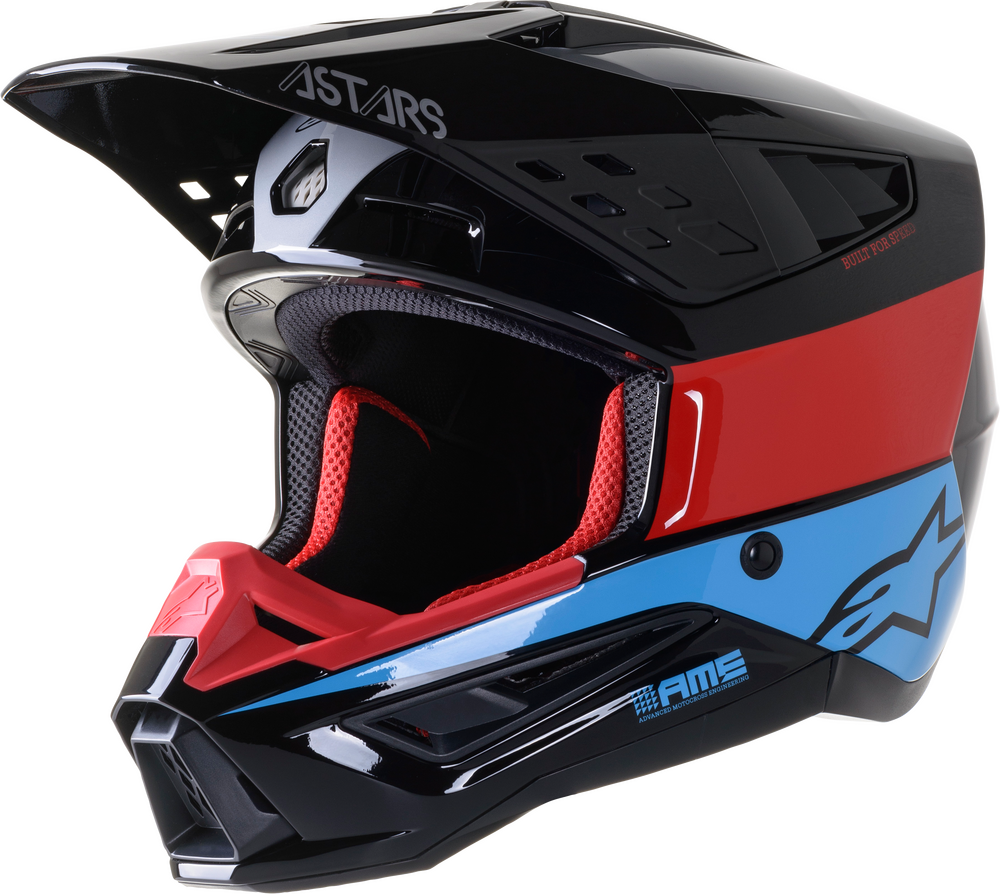 Alpinestars S-M5 Bond Glossy Black Red Cyan Helmet