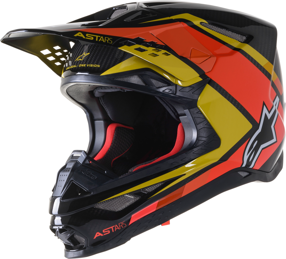 Alpinestars S.Tech S-M10 Carbon Meta2 Glossy Black Yellow Orange Helmet