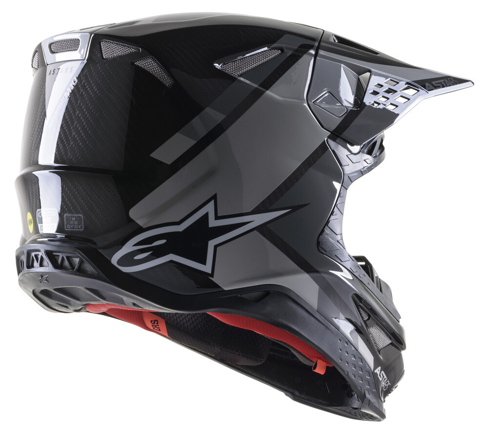 Alpinestars S.Tech S-M10 Carbon Meta2 Glossy Black Grey Helmet
