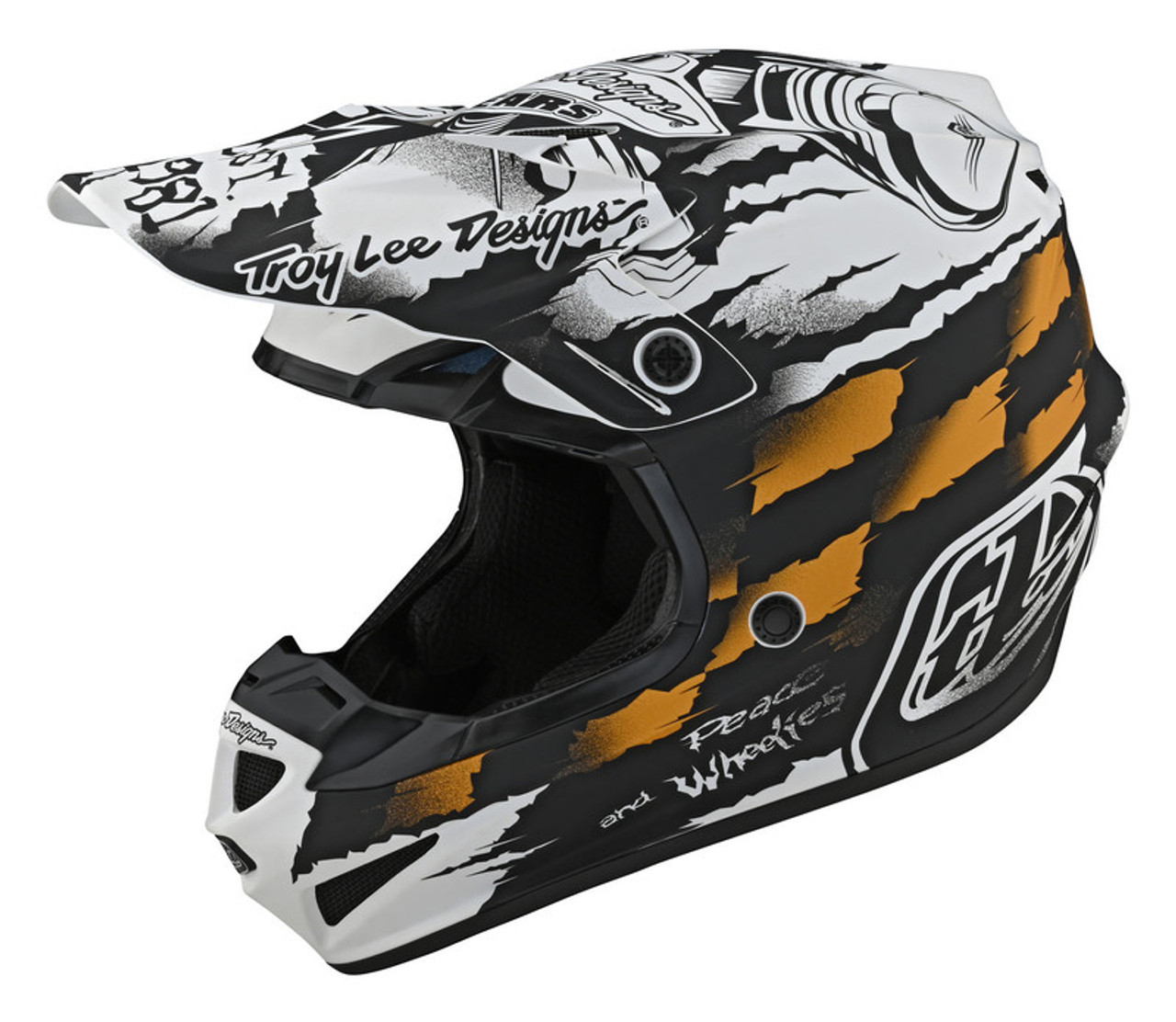 Troy Lee Designs SE4 Strike White Black Polyacrylite Helmet