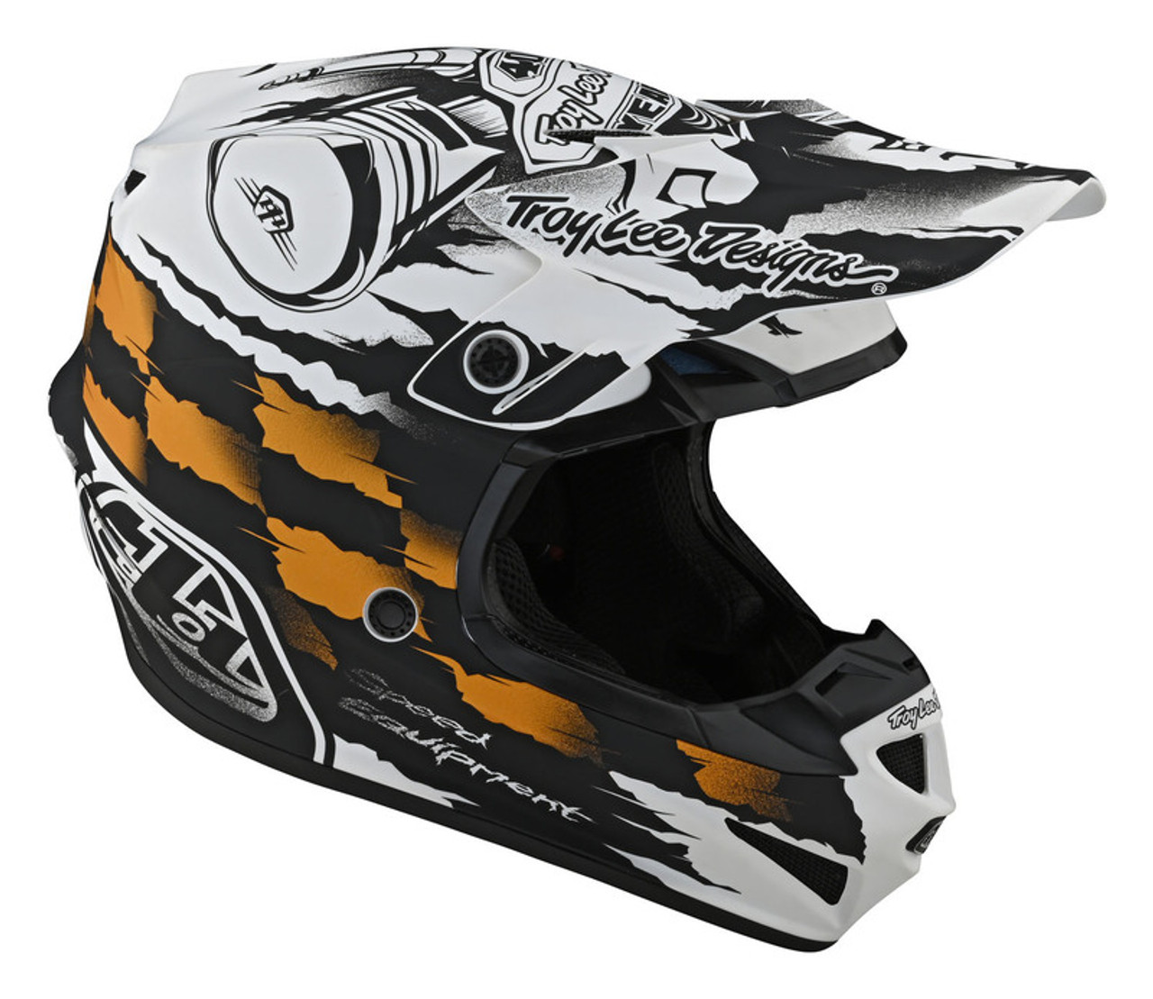 Troy Lee Designs SE4 Strike White Black Polyacrylite Helmet