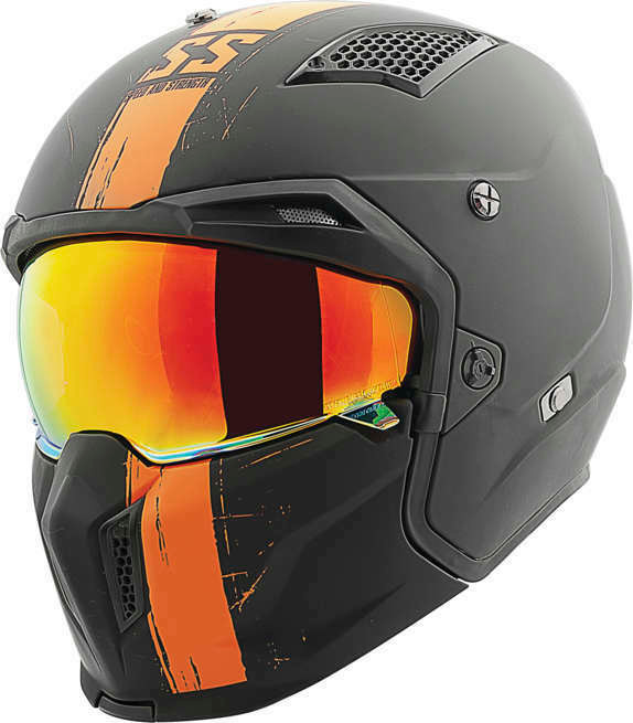 Speed and Strength SS2400 Black Orange Tough as Nails Helmet