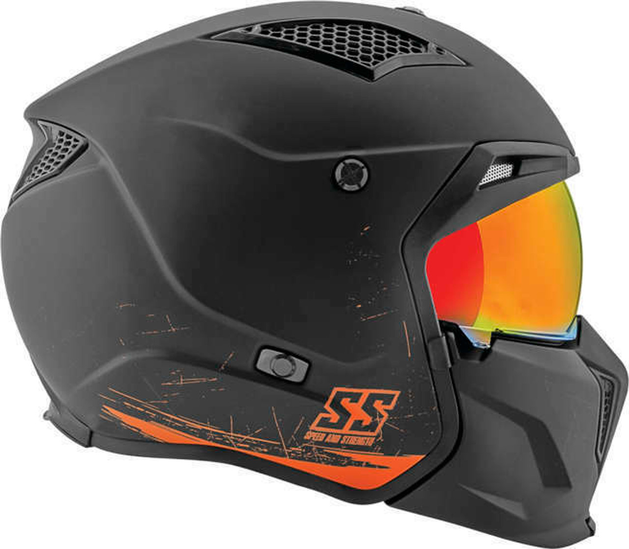 Speed and Strength SS2400 Black Orange Tough as Nails Helmet