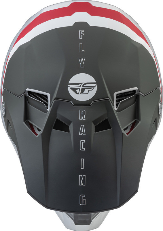 Fly Racing Formula CC Driver Matte Silver Red White Helmet