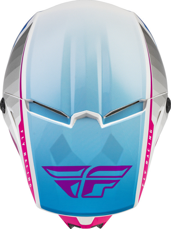 Fly Racing Kinetic Drift Pink White Blue Youth Helmet