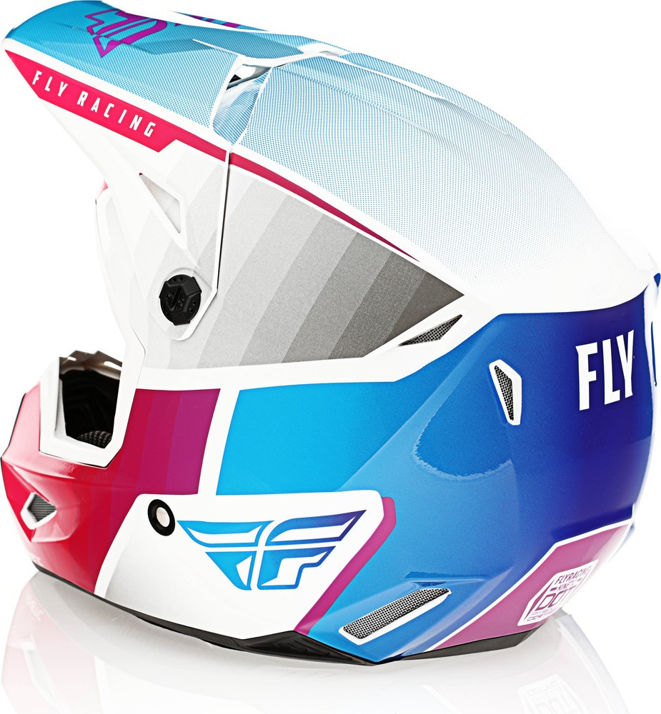 Fly Racing Kinetic Drift Pink White Blue Helmet