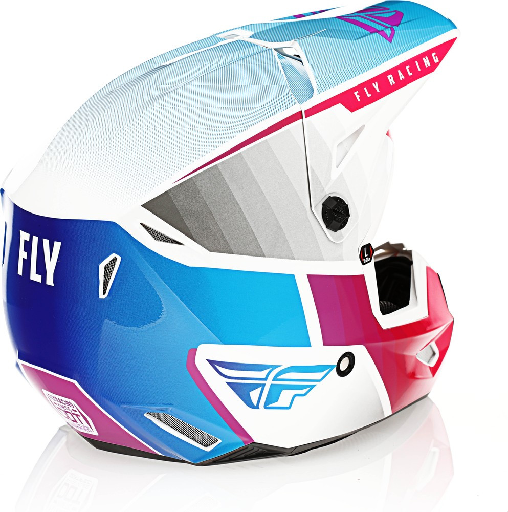 Fly Racing Kinetic Drift Pink White Blue Helmet