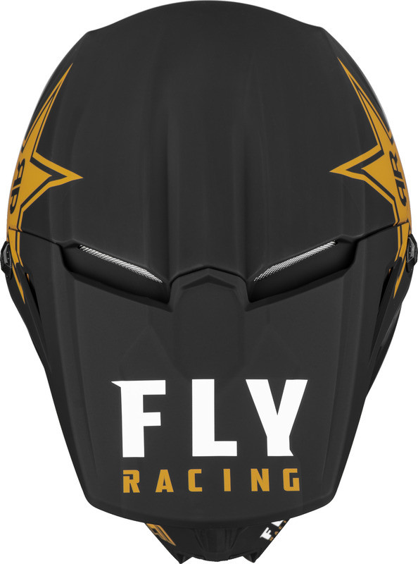 Fly Racing Kinetic Rockstar Matte Black Gold Helmet
